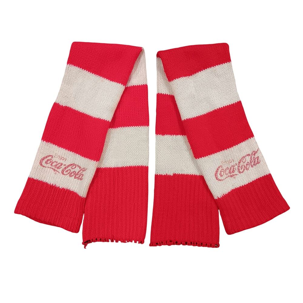 Vintage Enjoy Coca-Cola Red & White Striped Leg Warmers